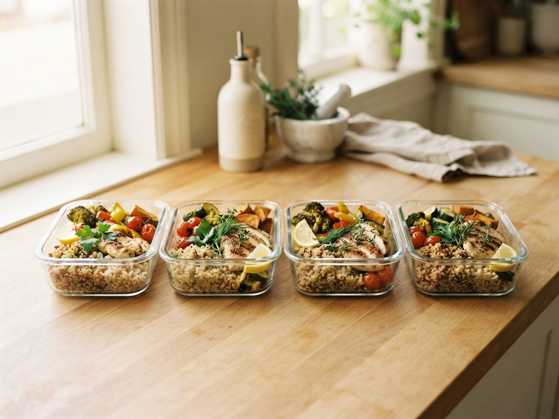 Containers of prepared meals