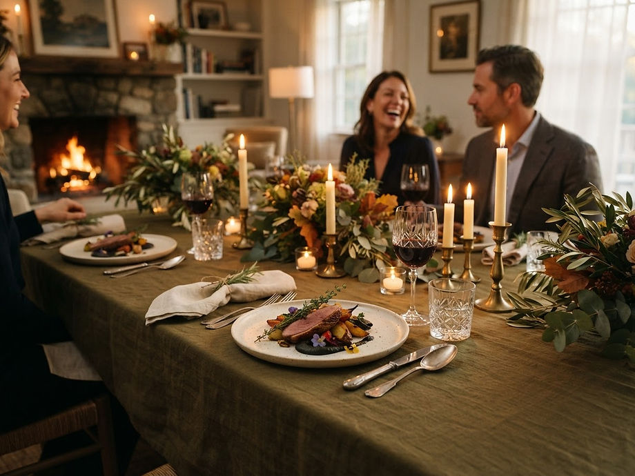 An intimate dinner table